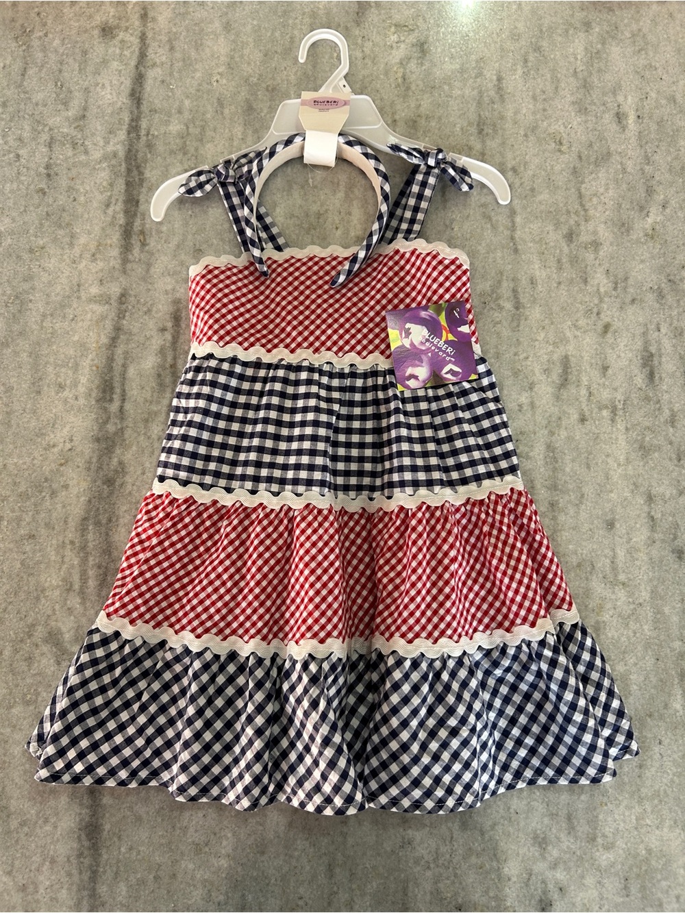 Blueberi Blvd Americana Gingham Sundress Size 6